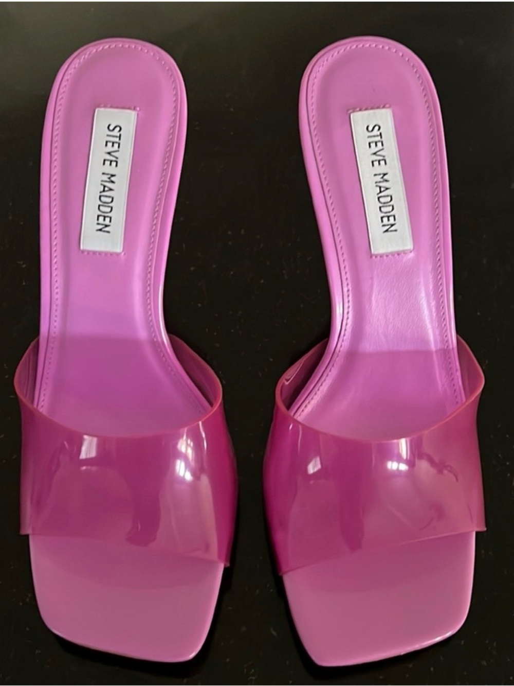 Steve Madden Hot Pink Patent Slide Heels